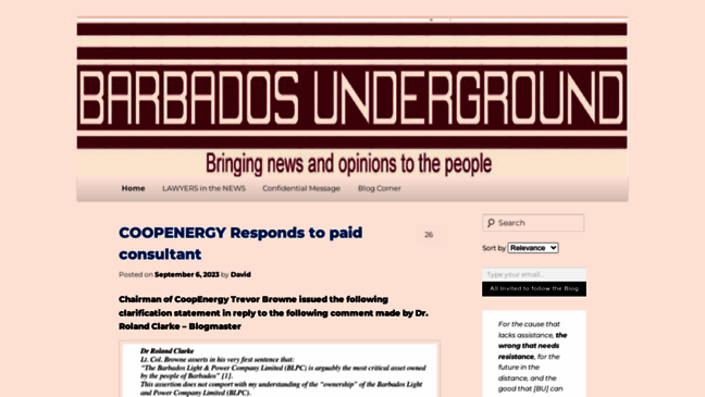 Barbados Underground Bringing News And Opinions